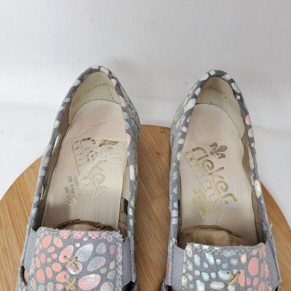Rieker Shoes Womens 38 Colorful Leather Cut Out Slip On Loafer Comfort - Picture 5 of 13